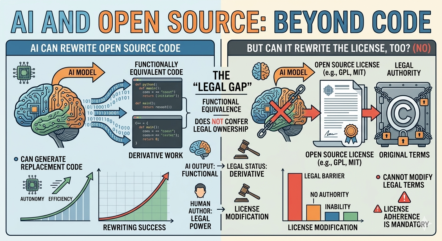 AI Can Rewrite Open Source Code But Can It Rewrite the License, Too