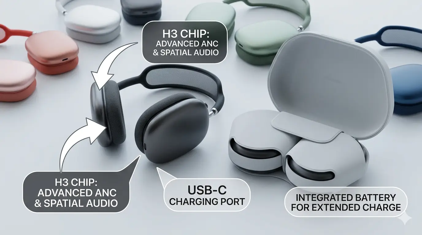 Apple Unveils AirPods Max 2 With H2 Chip and Enhanced Noise Cancellation