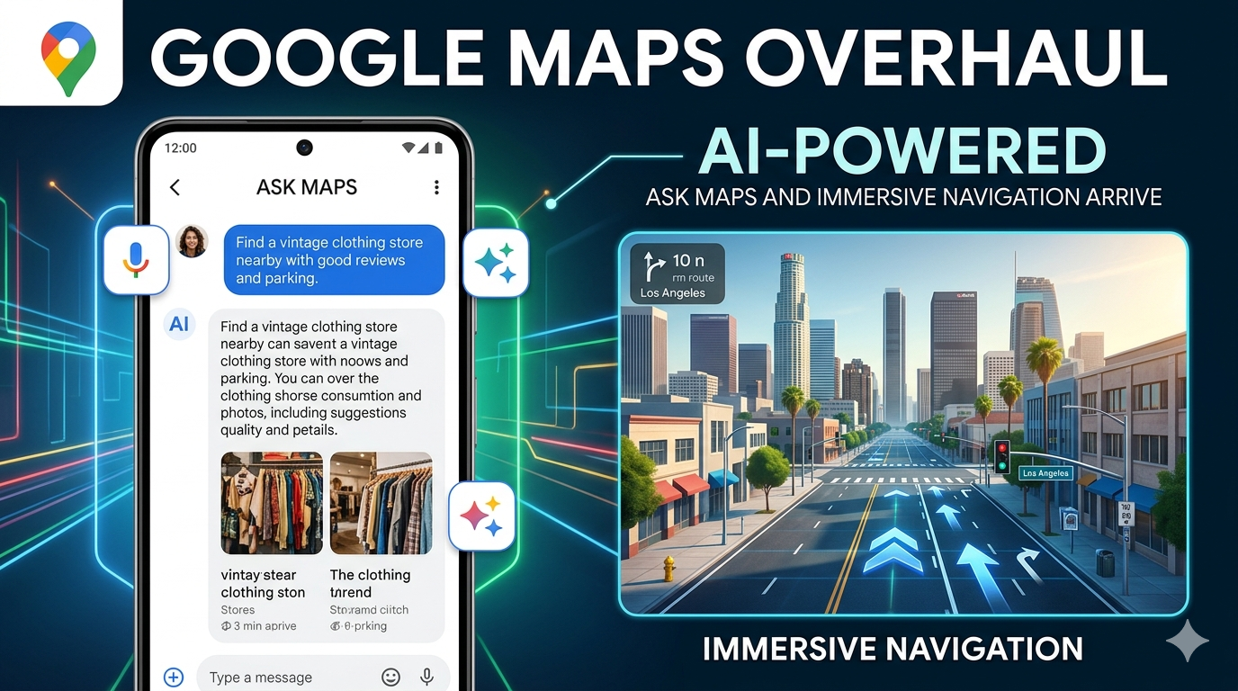 Google Maps Overhaul AI-Powered Ask Maps and Immersive Navigation Arrive