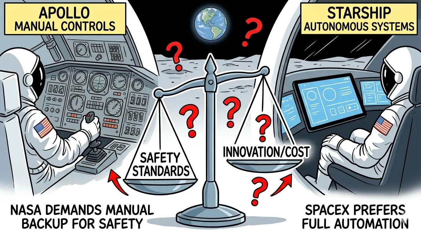NASA and SpaceX Disagree Over Manual Controls for Lunar Lander