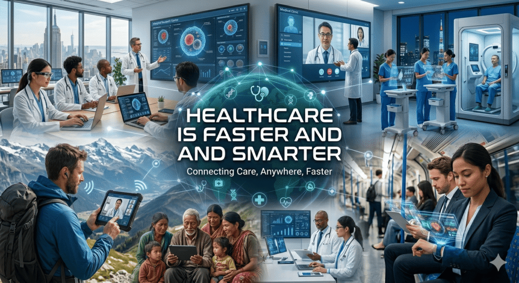 modern healthcare technology in daily life with digital diagnosis and telemedicine