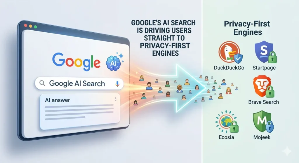 Google’s AI Search Is Driving Users Straight to Privacy-First Engines generate imhe