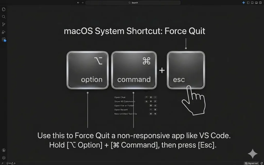 Force quit apps on Mac using the Option Command Escape keyboard shortcut