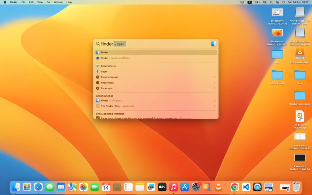 Using Finder search to find downloaded files on Mac