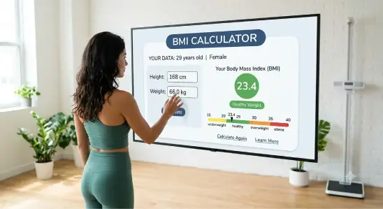 Free BMI calculator showing body mass index categories and healthy weight range